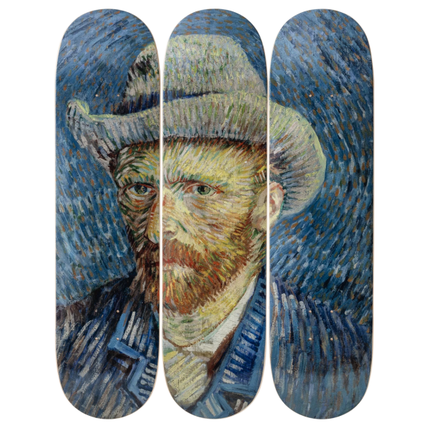 Vincent Van Gogh Self-Portrait with Grey Felt Hat Triptych